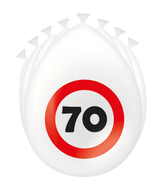 70 Jaar Ballonnen Verkeersbord 30cm